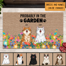 Pawzity Custom Doormat, Gifts For Cat Lovers, Probably In The Garden Outdoor Door Mat, Personalized Housewarming Gifts