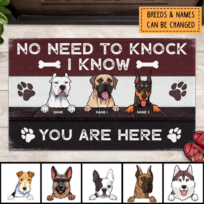 Pawzity Front Door Mat, Gifts For Dog Lovers, No Need To Knock I Know You Are Here Custom Doormat