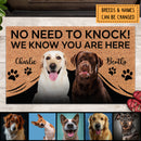 Pawzity No Need To Knock Personalized Doormat, Gifts For Dog Lovers, Custom Dog Portrait Front Door Mat