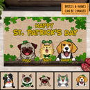 St. Patrick's Day Personalized Doormat, Gifts For Pet Lovers, Welcome  Shamrocks Outdoor Door Mat