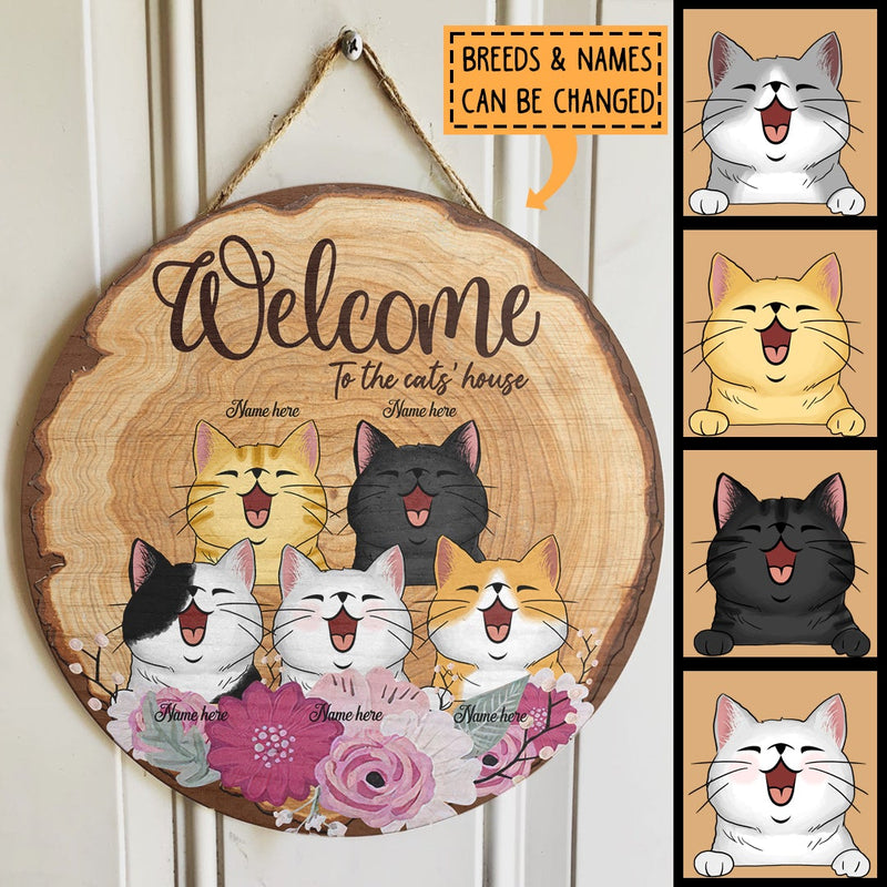 Pawzity Welcome Door Signs, Gifts For Cat Lovers, Welcome To The Cat's House , Cat Mom Gifts