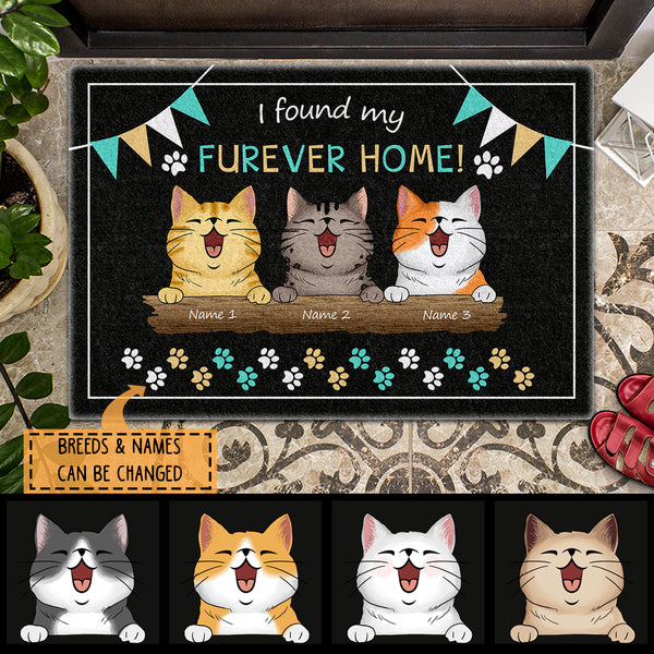 Pawzity Personalized Doormat, Gifts For Cat Lovers, I Found My Furever Home Outdoor Door Mat