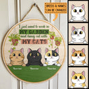 Pawzity Garden Signs, Custom Wooden Signs, I Just Want To Work In My Garden And Hang Out With My Cat , Cat Mom Gifts