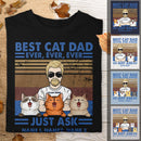 Best Cat Dad Ever Ever Ever - Retro Style - Personalized Cat T-shirt