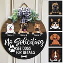 Pawzity No Soliciting Sign Funny Custom Wooden Signs, Gifts For Dog Lovers, See Dogs For Details Warning Sign , Dog Mom Gifts