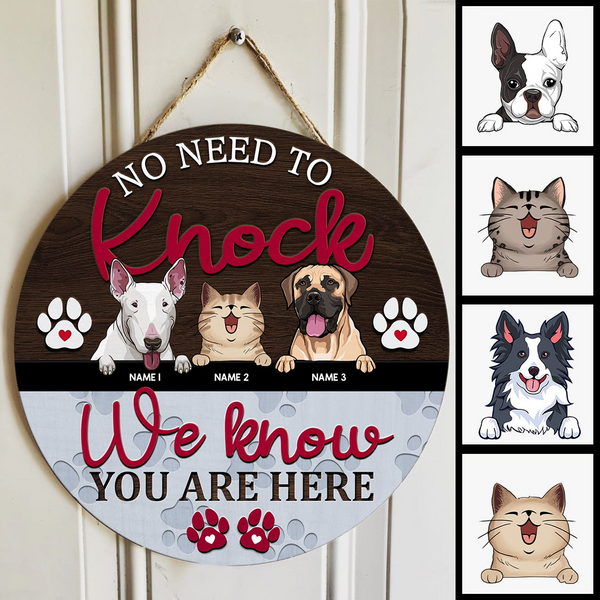 Pawzity No Need To Knock Custom Wooden Signs, Gifts For Pet Lovers, Personalized Housewarming Gifts