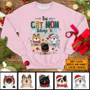 This Cat Mom Belongs To, Cats And Flowers Sweatshirt, Personalized Cat Breeds Sweatshirt, Gifts For Cat Lovers