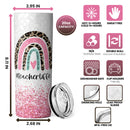 The Influence Of A Good Teacher Can Never Be Erased - Pink Glitter Personalized Skinny Tumbler - Gift For Teacher