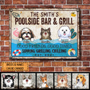 Pawzity Metal Pool Sign, Gifts For Pet Lovers, Poolside Bar & Grill Funny Signs, Good Friends Good Times Sipping Grilling