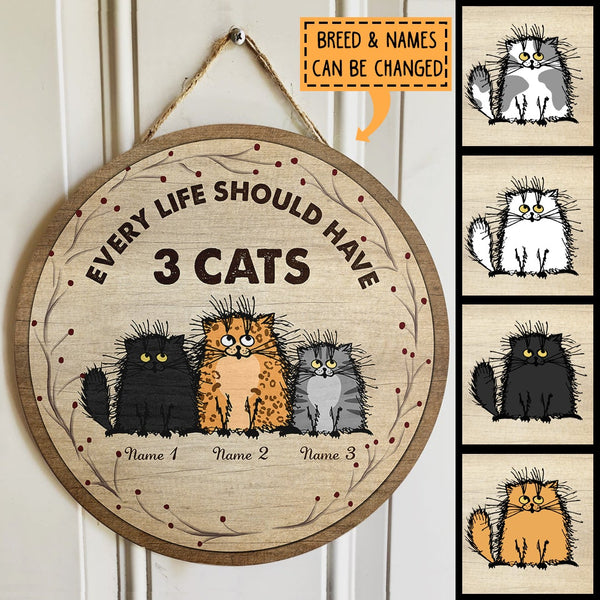 Pawzity Custom Wooden Signs, Gifts For Cat Lovers, Every Life Should Have Cats , Cat Mom Gifts