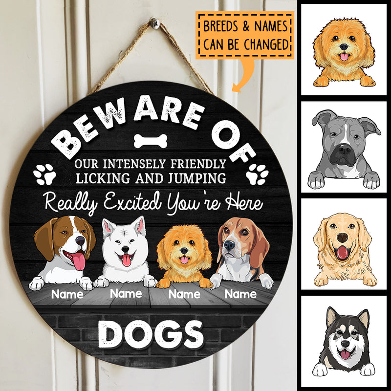 Pawzity, Beware Of Dog Sign, Welcome Door Signs, Gifts For Dog Lovers, Really Excited You're Here , Dog Mom Gifts