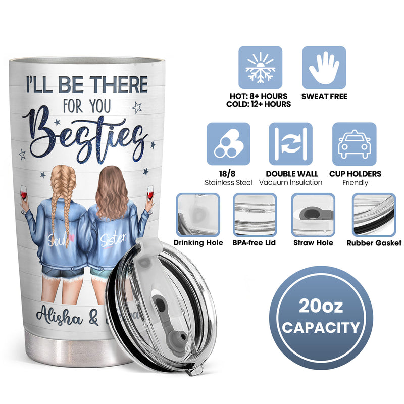 Besties - Engraved Personalized Stainless Steel Tumbler, Best Friend  Birthday Gift, Bestie Mug