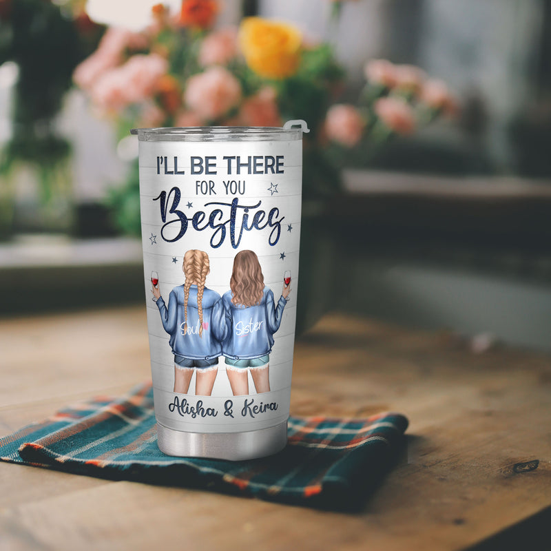 Besties - Engraved Personalized Stainless Steel Tumbler, Best Friend  Birthday Gift, Bestie Mug