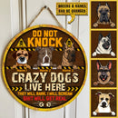 Pawzity Funny Warning Signs, Gifts For Dog Lovers, Do Not Knock Crazy Dogs Live Here They Will Bark Custom Wood Signs , Dog Mom Gifts
