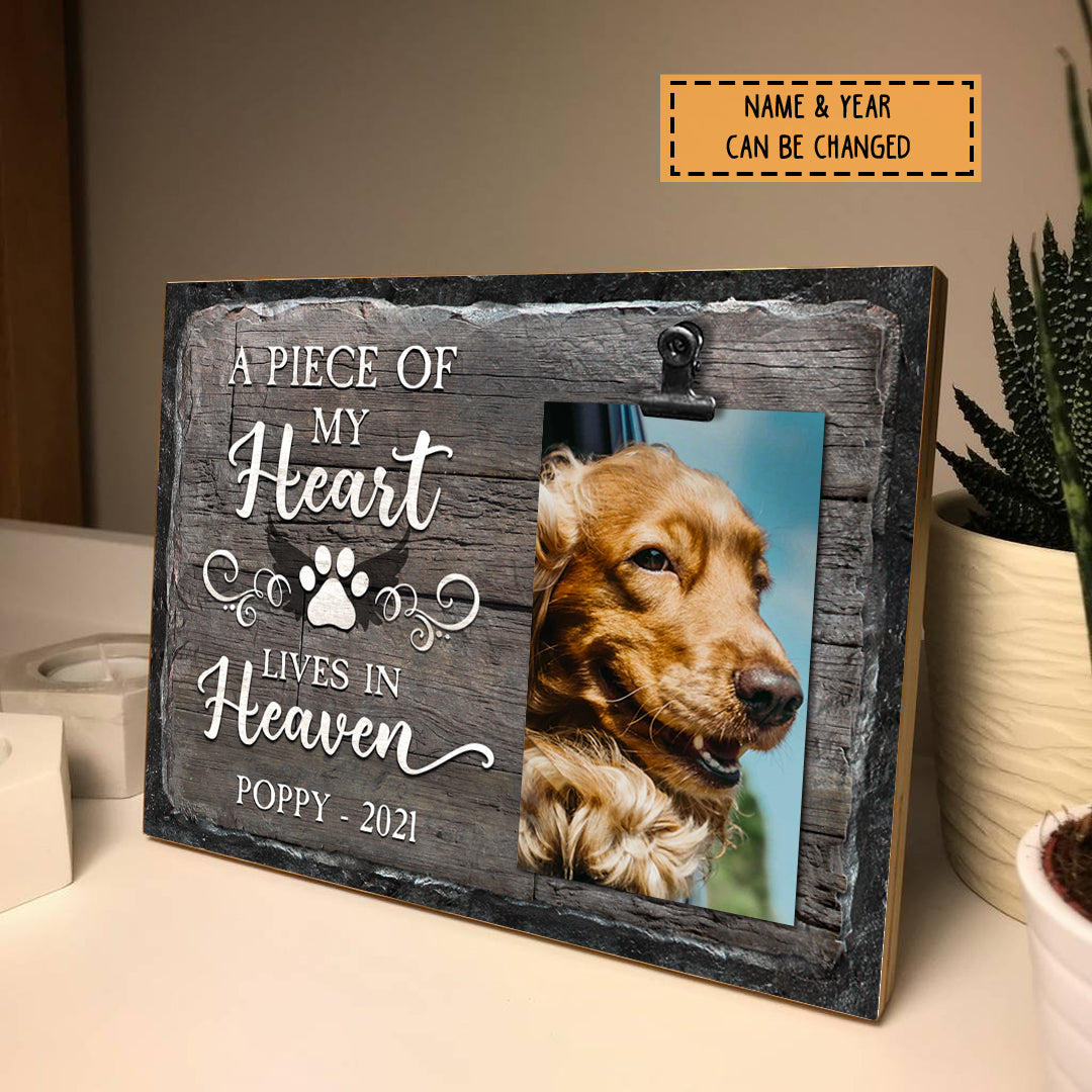 A Piece Of My Heart Lives In Heaven, Pet Memorial Keepsake, Personaliz