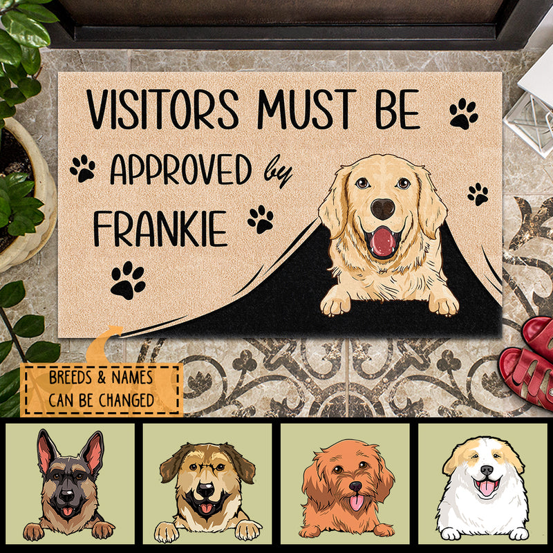 Pawzity Personalized Doormat, Gifts For Dog Lovers, Visitors Must Be Approved By My Dog Outdoor Door Mat