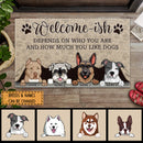 Pawzity Welcome-ish Custom Doormat, Gifts For Dog Lovers, Depends On How Much You Like Dogs Outdoor Door Mat
