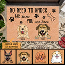Pawzity No Need To Knock Custom Doormat, Gifts For Dog Lovers, We Know You Are Here Dog Welcome Mat