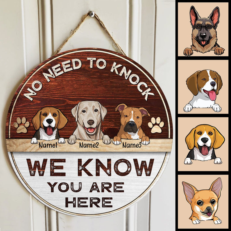 Pawzity No Need To Knock I Know You Are Here Custom Wood Signs, Gifts For Dog Lovers, Personalized Housewarming Gifts , Dog Mom Gifts