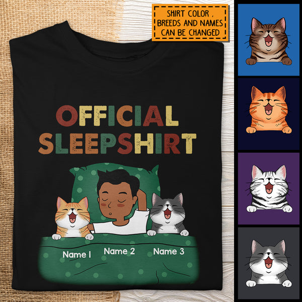 Official Sleepshirt, Man & Cat, Personalized Cat Breeds T-shirt, Gift For Him, T-shirt For Cat Lovers