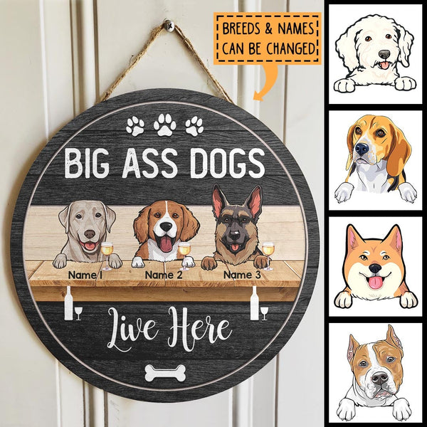 Pawzity Personalized Wood Sign, Gifts For Dog Lovers, A Big Ass Dog Lives Here Custom Housewarming Gifts , Dog Mom Gifts