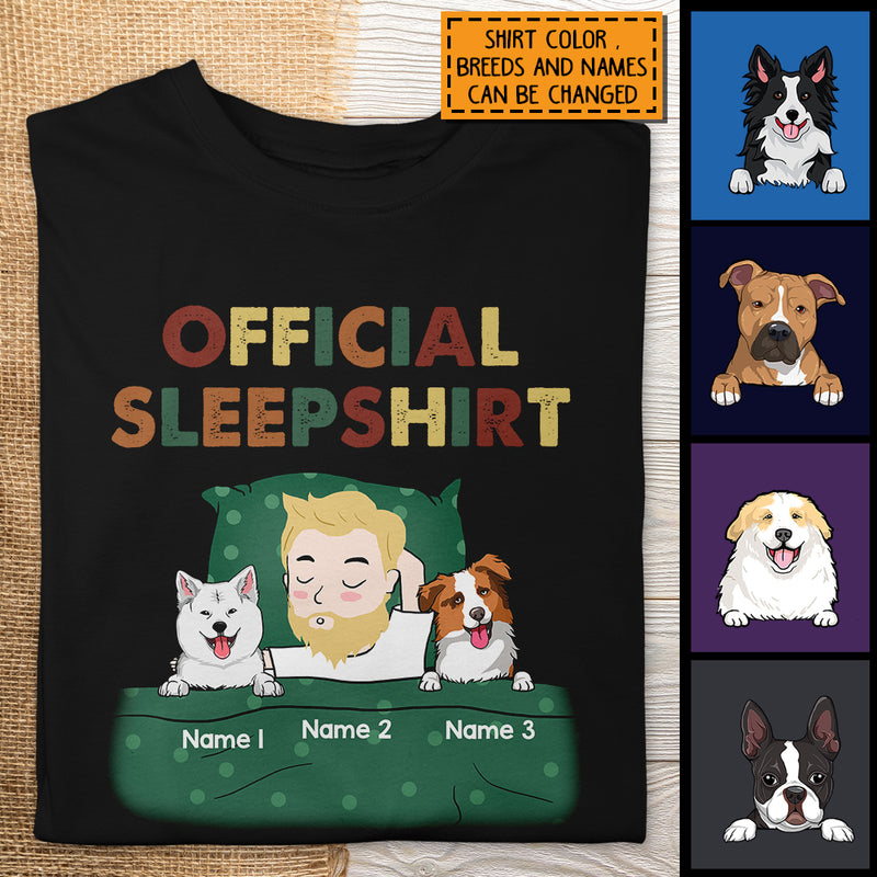 Official Sleepshirt, Man & Dog, Personalized Dog Breeds T-shirt, Gift For Him, T-shirt For Dog Lovers