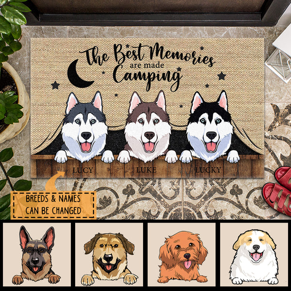 Pawzity Personalized Doormat, Gifts For Dog Lovers, The Best Memories Are Made Camping Front Door Mat