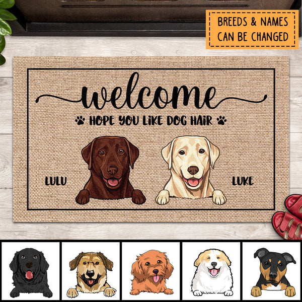 Pawzity Personalized Doormat, Gifts For Dog Lovers, Welcome Hope You Like Dog Hair Outdoor Door Mat