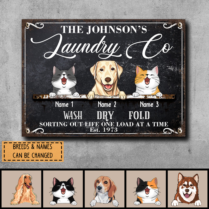 Pawzity Metal Laundry Sign, Gifts For Pet Lovers, Sorting Out Life One Load At Time Personalized Housewarming Gifts