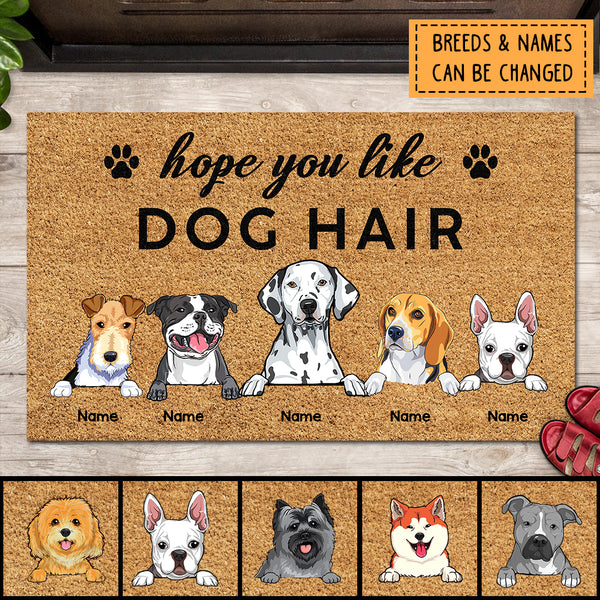 Pawzity Personalized Doormat, Gifts For Dog Lovers, Hope You Like Dog Hair Outdoor Door Mat