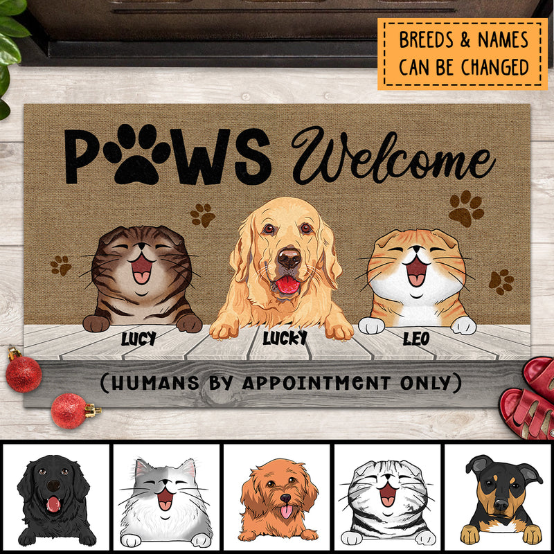 Pawzity Custom Doormat, Gifts For Pet Lovers, Paws Welcome Humans By Appointment Only Front Door Mat