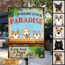 Pawzity Metal Welcome Sign, Gifts For Pet Lovers, Welcome To Our Paradise Every Hour Is Happy Hour