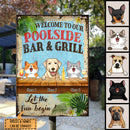 Pawzity Metal Pool Sign, Gifts For Pet Lovers, Welcome To Our Poolside Bar & Grill Let The Fun Begin
