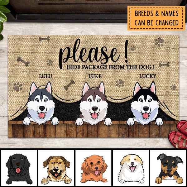 Pawzity Personalized Doormat, Gifts For Dog Lovers, Please Hide Package From The Dogs Outdoor Door Mat