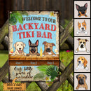 Pawzity Metal Backyard Tiki Bar Signs, Gifts For Dog Lovers, Our Little Piece of Paradise Welcome Signs