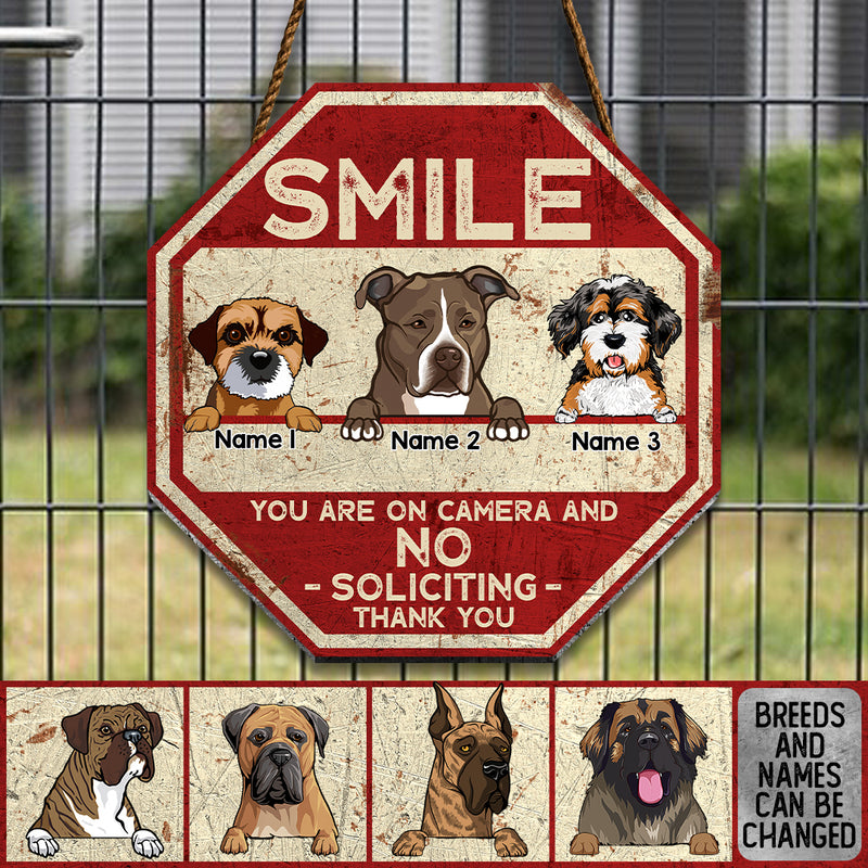 Pawzity No Soliciting Sign Funny, Gifts For Dog Lovers, Smile You Are On Camera And No Soliciting Thank You , Dog Mom Gifts