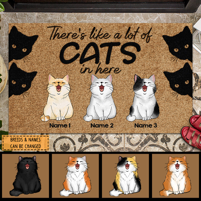 Pawzity Custom Doormat, Gifts For Cat Lovers, There's Like A Lot Of Cats In Here Front Door Mat