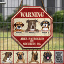 Pawzity Funny Warning Signs, Gifts For Dog Lovers, Area Patrolled By Security Co, Personalized Housewarming Gifts , Dog Mom Gifts