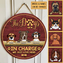 Pawzity Custom Wooden Signs, Gifts For Dog Lovers, The Dogs Are In Charge We Just Live Here , Dog Mom Gifts