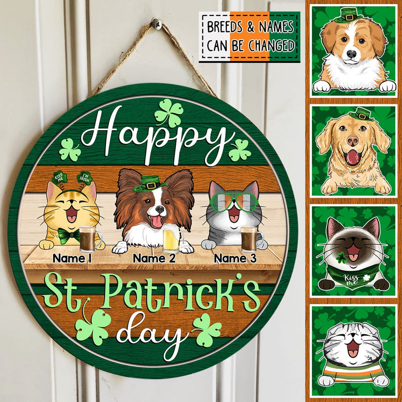 St. Patrick's Day Door Signs, Gifts For Pet Lovers,  Holiday Custom Wooden Signs