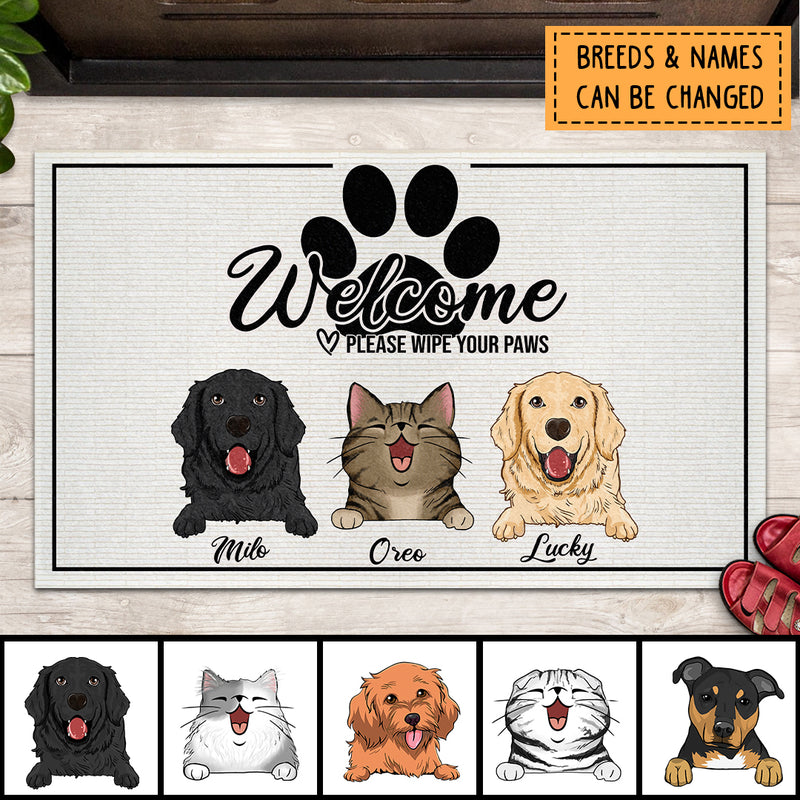 Pawzity Welcome Mat, Gifts For Pet Lovers, Please Wipe Your Paws Personalized Doormat