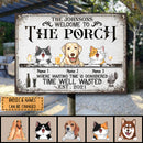Pawzity Metal Welcome Sign, Gifts For Pet Lovers, Welcome To The Porch Where Washing Time Is Considered Time Well Wasted