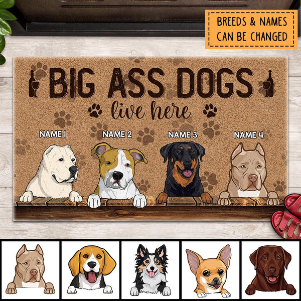 Pawzity Personalized Doormat, Gifts For Dog Lovers, A Big Ass Dog Lives Here Outdoor Door Mat