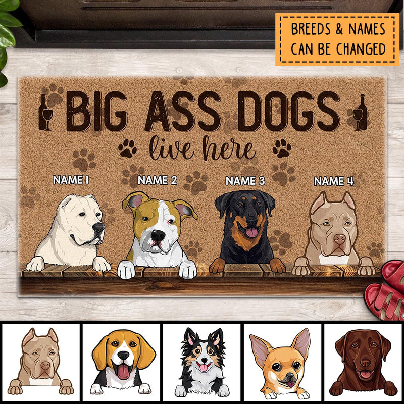 Pawzity Personalized Doormat, Gifts For Dog Lovers, A Big Ass Dog Lives Here Outdoor Door Mat