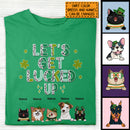 Let's Get Lucked Up, Leopard T-shirt, Personalized Dog & Cat T-shirt, St. Patrick Day Gifts For Pet Lovers