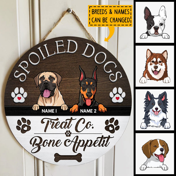 Pawzity Custom Wooden Signs, Gifts For Dog Lovers, Spoiled Dogs Treat Co. Bone Appetit , Dog Mom Gifts