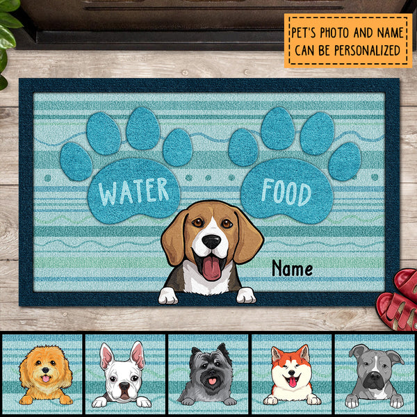 Pawzity Personalized Doormat, Gifts For Dog Lovers, Water Or Food Dog Choice Front Door Mat