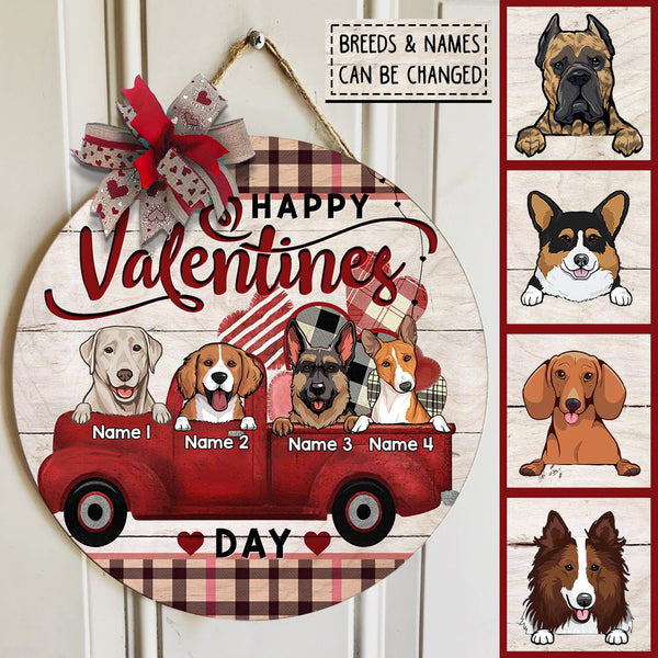 Valentine Custom Wooden Sign, Valentine Day Gifts For Dog Lovers, Happy Holiday Personalized Sign Wood , Dog Mom Gifts