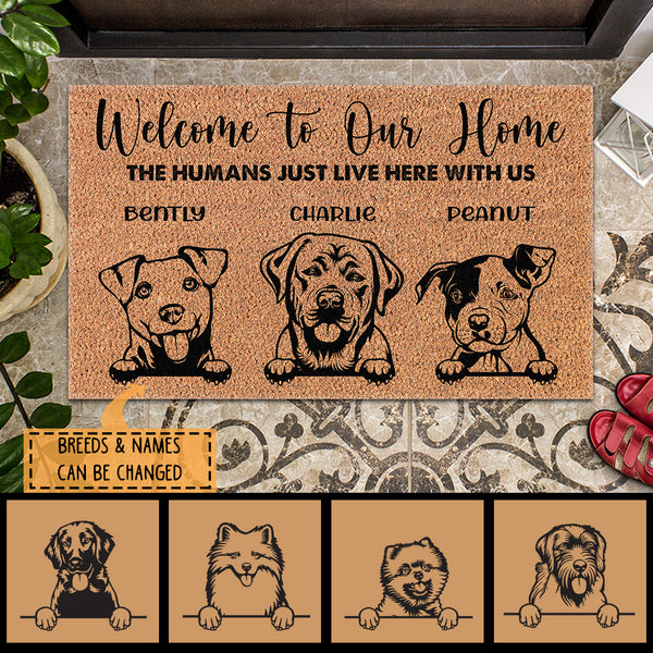Pawzity Welcome To Our Home Custom Doormat, Gifts For Dog Lovers, Personalized House Warming Gifts