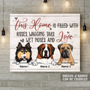 Personalized Dog Breeds Canvas, Gifts For Dog Lovers, This Home Is Filled With Wagging Tails Wet Noses And Love